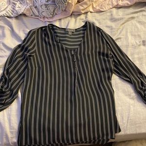 Black and White Striped Blouse